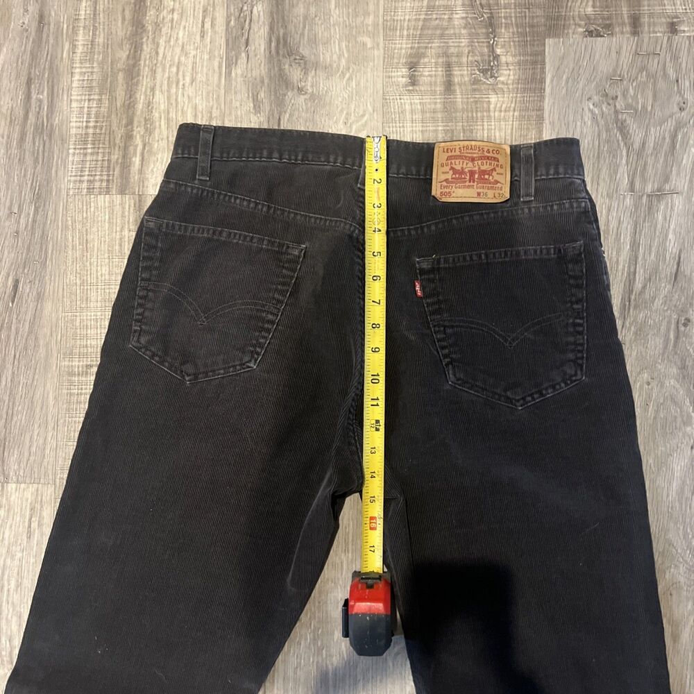 Levi's Black Corduroy Pants 505 Size 36x32 Vintage 2001 Y2k - Picture 3 of 9